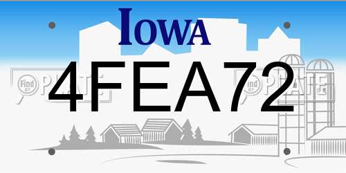 4FEA72 Iowa License Plate