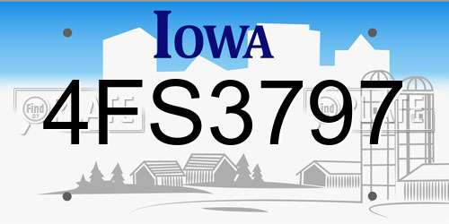 4FS3797 Iowa License Plate