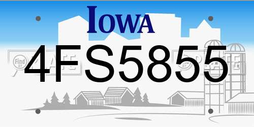 4FS5855 Iowa License Plate