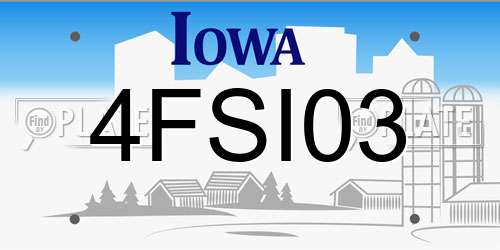 4FSI03 Iowa License Plate
