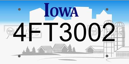4FT3002 Iowa License Plate