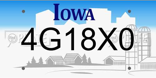 4G18X0 Iowa License Plate