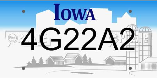 4G22A2 Iowa License Plate
