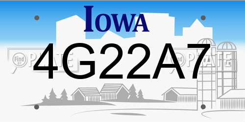 4G22A7 Iowa License Plate