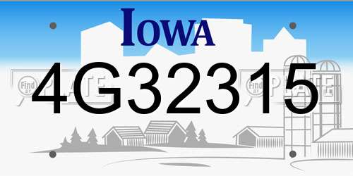 4G32315 Iowa License Plate