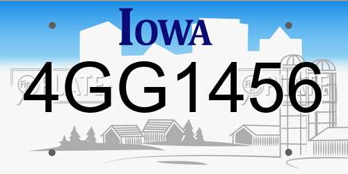 4GG1456 Iowa License Plate