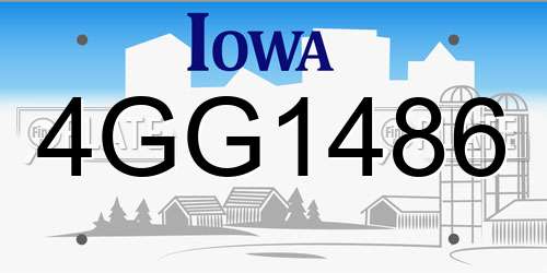 4GG1486 Iowa License Plate