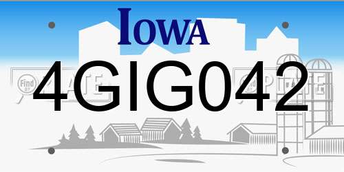 4GIG042 Iowa License Plate