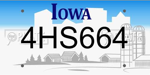 4HS664 Iowa License Plate