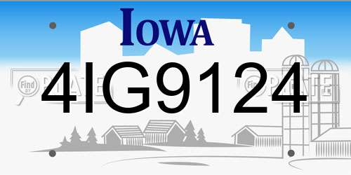 4IG9124 Iowa License Plate