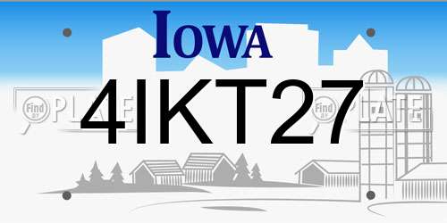 4IKT27 Iowa License Plate