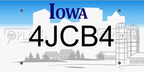 4JCB4 Iowa License Plate