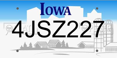 4JSZ227 Iowa License Plate