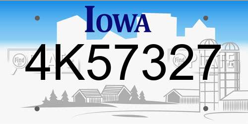 4K57327 Iowa License Plate