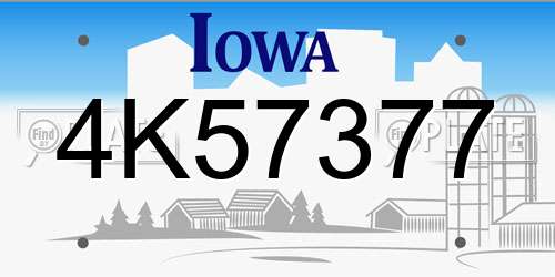 4K57377 Iowa License Plate