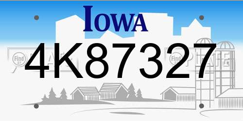 4K87327 Iowa License Plate