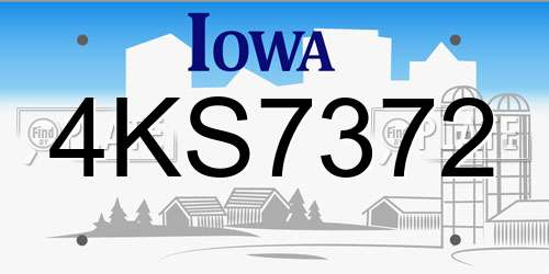 4KS7372 Iowa License Plate