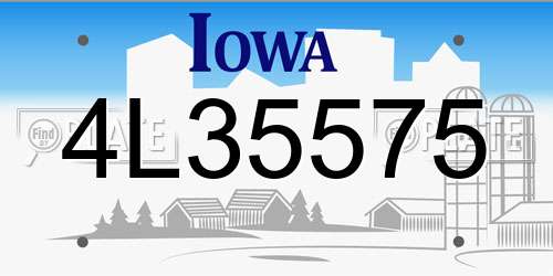 4L35575 Iowa License Plate