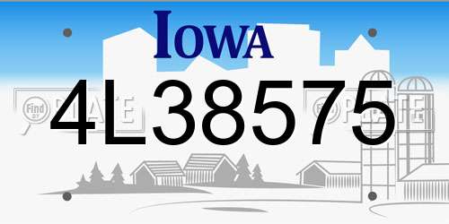 4L38575 Iowa License Plate
