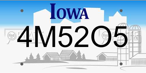 4M52O5 Iowa License Plate