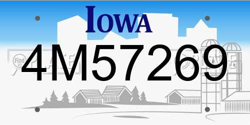 4M57269 Iowa License Plate