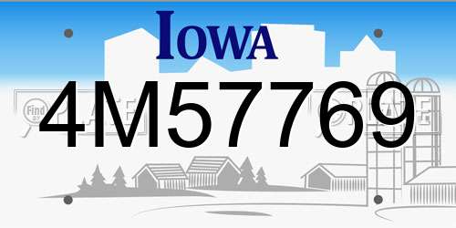 4M57769 Iowa License Plate