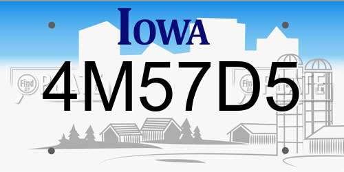 4M57D5 Iowa License Plate