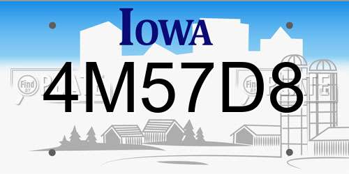 4M57D8 Iowa License Plate