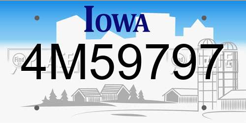 4M59797 Iowa License Plate