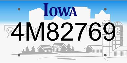 4M82769 Iowa License Plate