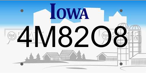 4M82O8 Iowa License Plate