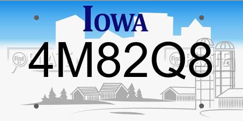 4M82Q8 Iowa License Plate