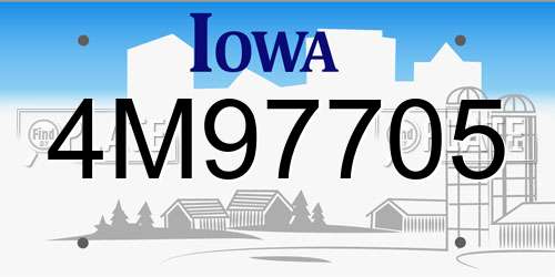 4M97705 Iowa License Plate
