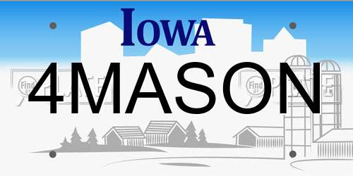 4MASON Iowa License Plate