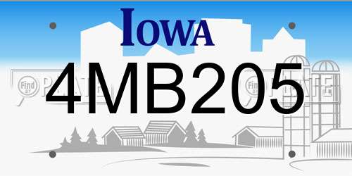 4MB205 Iowa License Plate