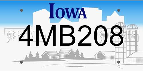 4MB208 Iowa License Plate