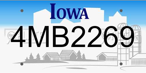 4MB2269 Iowa License Plate