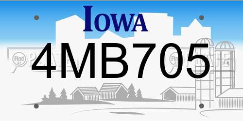 4MB705 Iowa License Plate