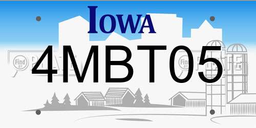 4MBT05 Iowa License Plate