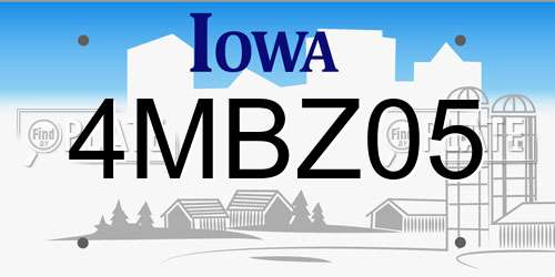 4MBZ05 Iowa License Plate