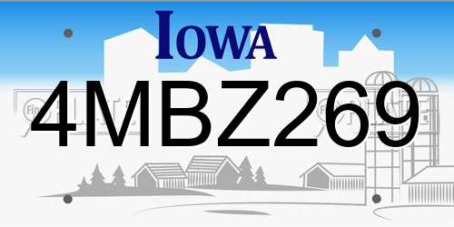 4MBZ269 Iowa License Plate