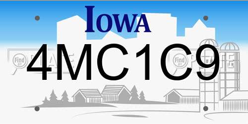4MC1C9 Iowa License Plate
