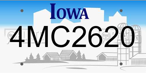4MC2620 Iowa License Plate