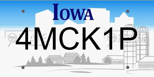 4MCK1P Iowa License Plate