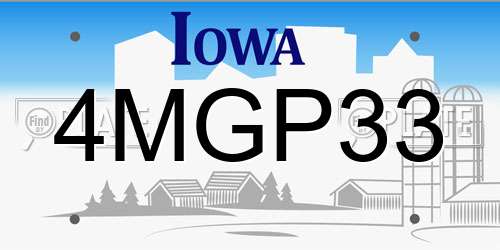 4MGP33 Iowa License Plate