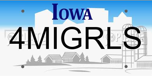 4MIGRLS Iowa License Plate