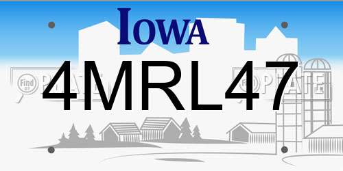 4MRL47 Iowa License Plate