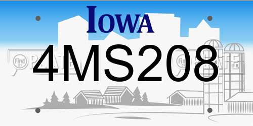 4MS208 Iowa License Plate