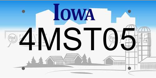4MST05 Iowa License Plate