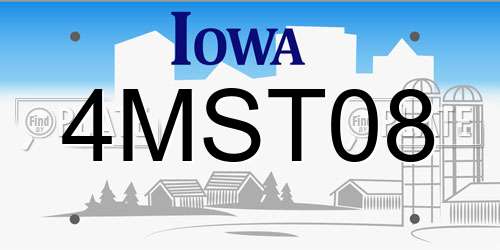 4MST08 Iowa License Plate
